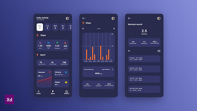 Smart Fitness App Ui Design adobe xd design figma ui user experience user interface ux