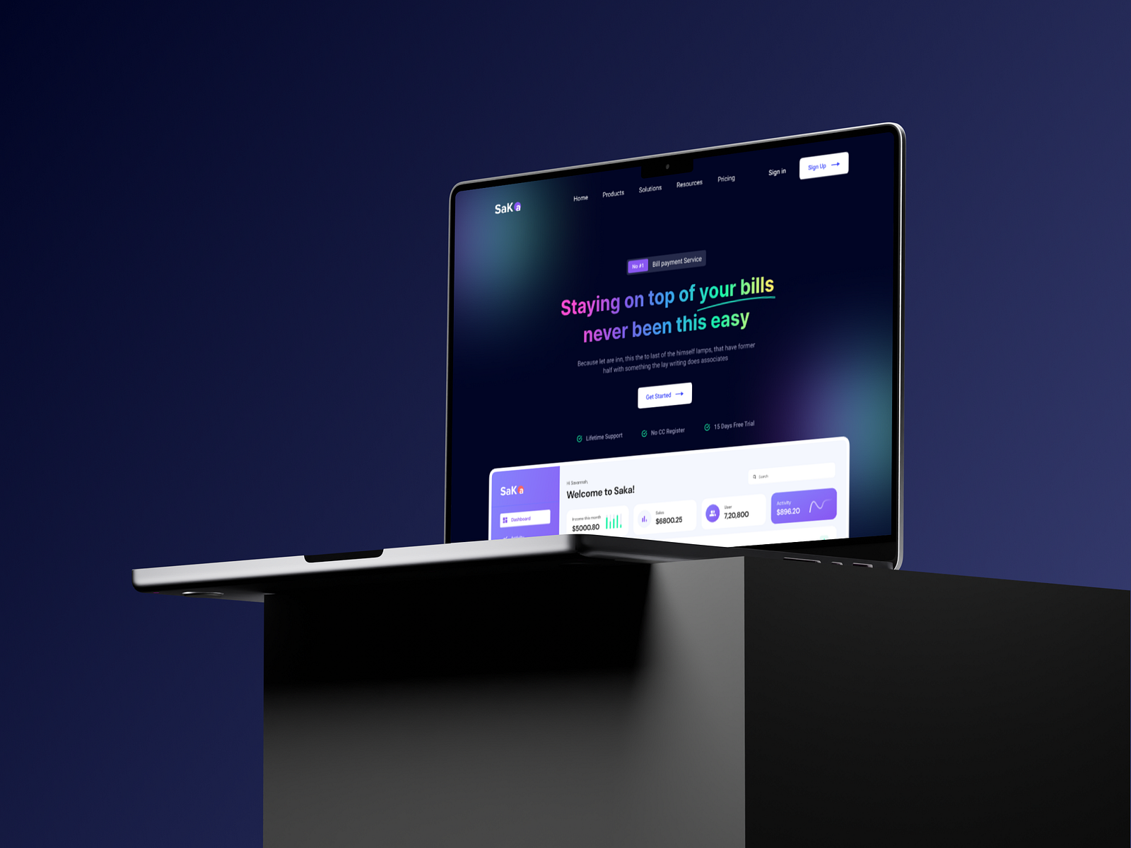 Dark Saas Landing Page by Md Shahed Hossain on Dribbble