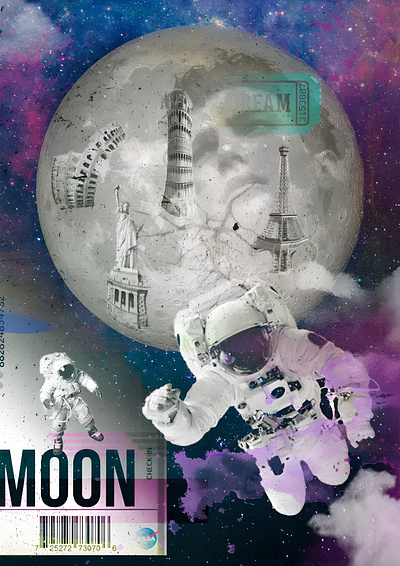 Moon attractions crazy design graphic design illustration modern moon nasa poster posterdesign space stylish welcome