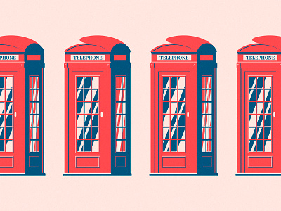 London Telephone booth flat illustration light london phone red shadow simple sticker street telephone uk united kingdom vintage