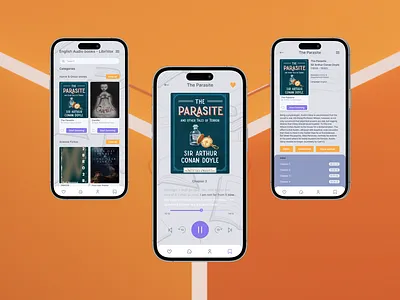 English audio books app case app audiobooks design figma mobile ui uiux web webdesign