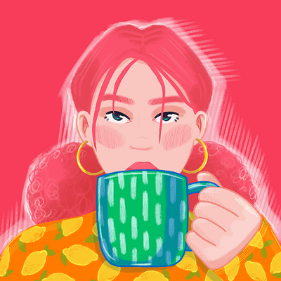 Coffe time advertising advertising illustration aesthetic character character design coffee colorful girl power hand drawn illustration lifestyle modern procreate stylish девушка