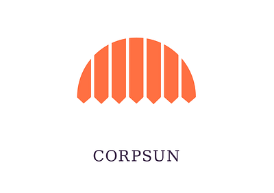 Corpsun Logo. app branding canopy design graphic design illustration logo orange sun sun visor vector