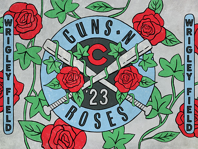 Guns N' Roses at Wrigley Field chicago chicago cubs concerts design guns n roses hand drawn handdrawn handlettering illustration