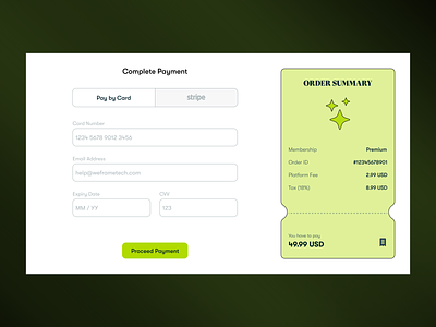 Payment Page with Order Summary figma order summary payment page payment page design payment page for web payment page ui ui design web design