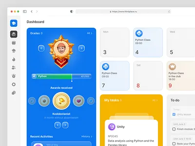 Dashboard – programming school 3d animation branding dashboard design figma graphic design interface logo minimal motion graphics typography ui uidesign ux uxdesign web website