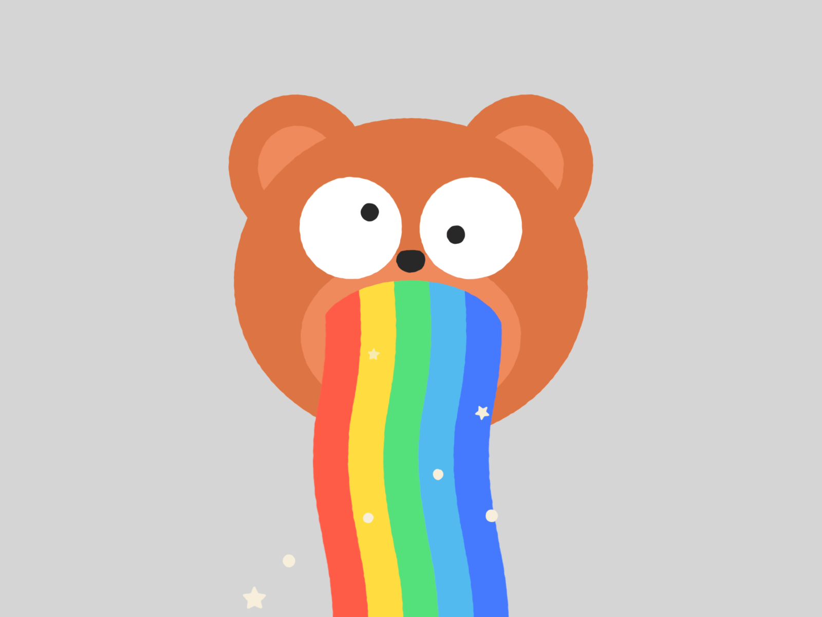 小熊吐彩虹 animation bear motion rainbow