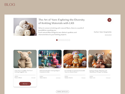 Blog on the website / E-commerce article blog branding daily design e commerce figma interface pastel colors reading shop toys ui user experience user interface warm colors