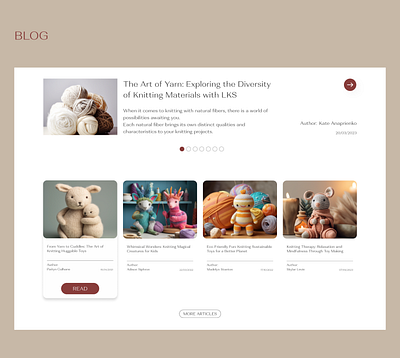 Blog on the website / E-commerce article blog branding daily design e commerce figma interface pastel colors reading shop toys ui user experience user interface warm colors