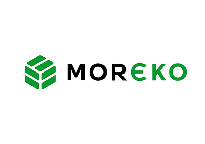 Moreco Logo. app branding brick building company construction design eco graphic design green icon illustration leaf logo logotype typography vector