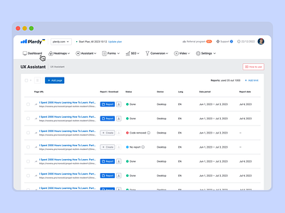 Plerdy Conversion Rate Optimization Tools cro design heatmap seo ui ux web