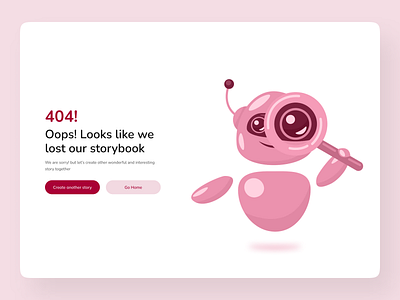 404 Kid's Story Page 404 design error hero ui uidesign
