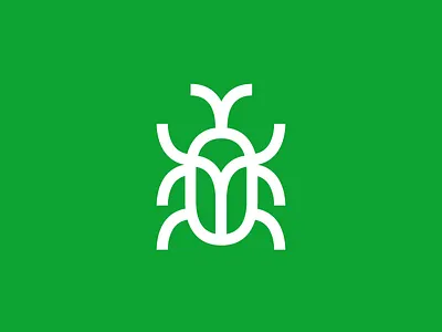 Rheeno beetle Logo. app beetle branding company design graphic design green icon illustration logo logotype minimal rheeno beetle vector