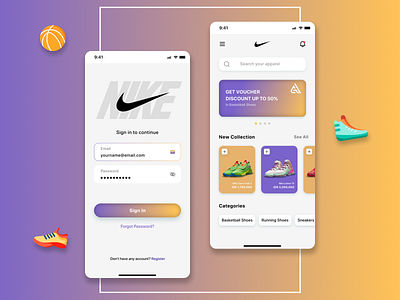 Redesign Nike Mobile App design sports ui