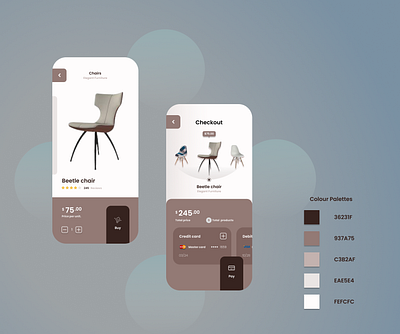UI design for an interior and product design app figma interior design app product design app ui