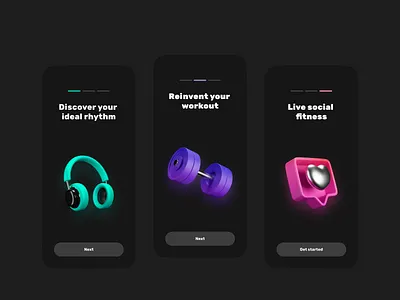 Onboarding daily screen application clean dark mode design dribbble music onboarding social media train ui uidesign ux