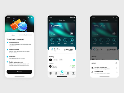 Prepaid Crypto Card crypto design mobile app ui ux