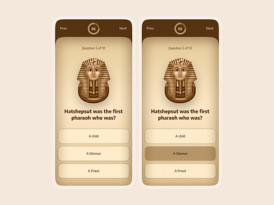 Egypt Quiz Game design egypt game mobile ui uidesign