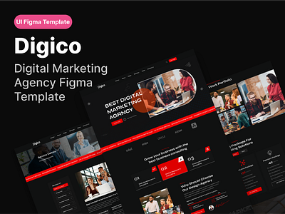 Digico-Digital Marketing Agency Figma Template agency creative agency digital agency digital product graphic design landing page marketing agency ui