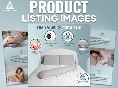 Amazon Listing || Orthopedic Pillow a content adobe illustrator adobe photoshop amazon amazon a content amazon ebc amazon listing amazon listing images ebc enhanced brand content graphic design listing design listing images