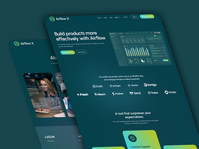 AirFlow X - SaaS Website Template branding design figma graphic design illustration logo saas saas landing page saas uiux saas website template design ui uiux uiux design ux web web agency web ui webflow webflow template