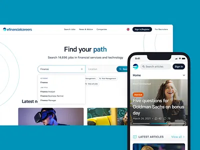 eFinancialCareers' Website design ui ui design uiux ux ux design