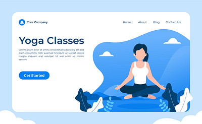 Yoga Classes Concept Illustration character concept illustration landing page yoga