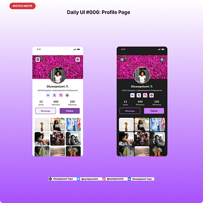Daily UI 006: Profile Page app branding design graphic design typography ui ux vector