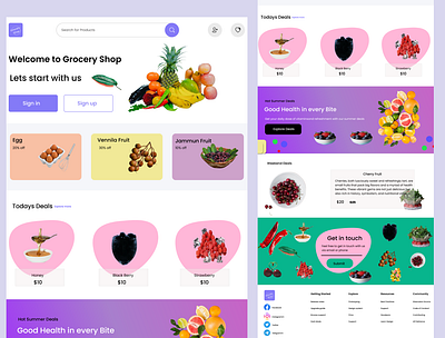Grocery Shop Web Design appdesign branding design graphic design ui uiux uiux design web design