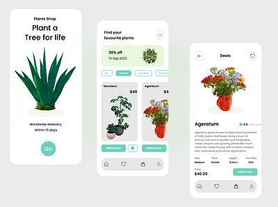 Plants Shop app design appdesign branding design graphic design ui uiux uiux design web design