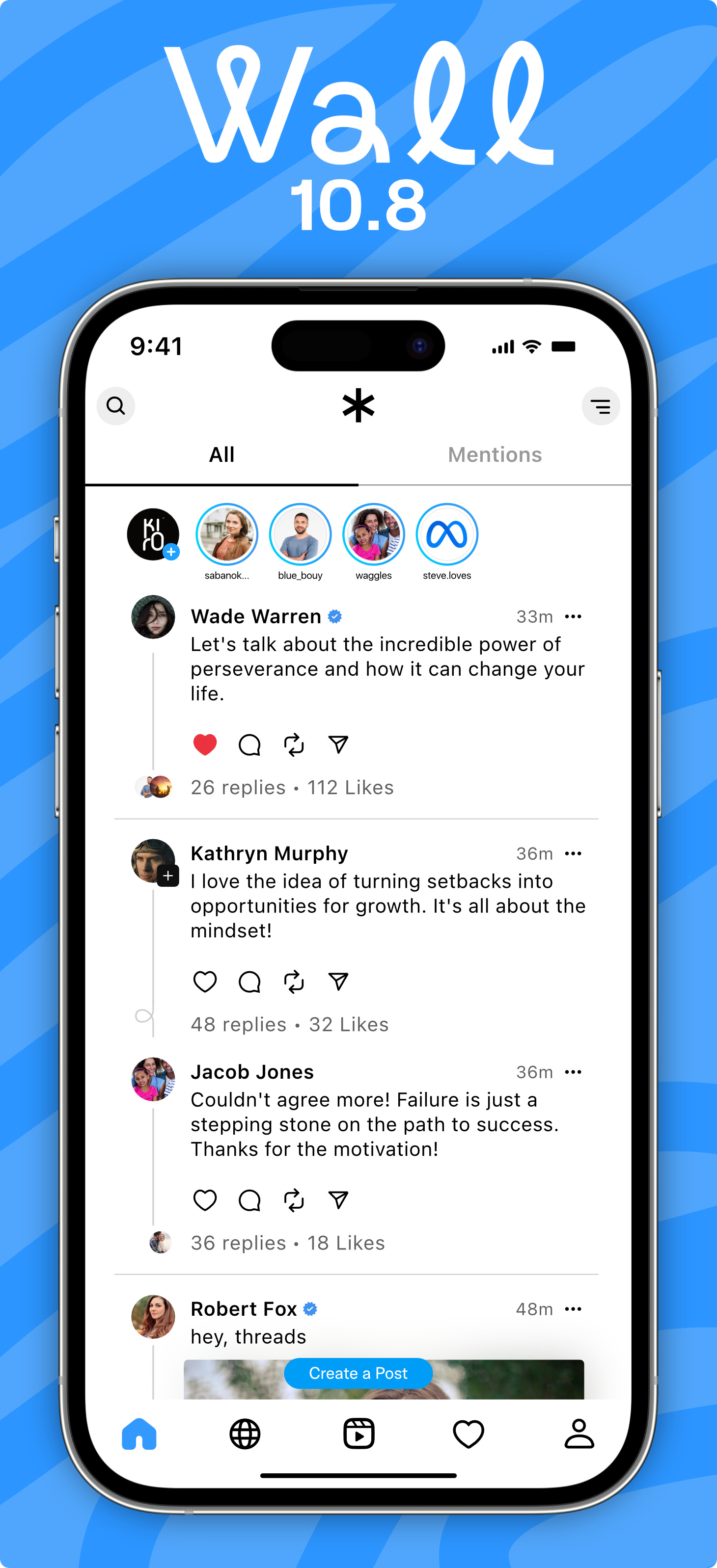 Wall 10.8 affinity branding design graphic design ios logo media réseaux social ui
