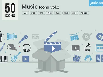Music Glyph Icons V2 design readytouse vector