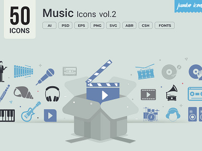 Music Glyph Icons V2 design readytouse vector