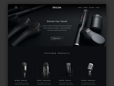 Mic E-commerce Store clean dark mode ecommerce landing page mic minimalist shop shopping ui design