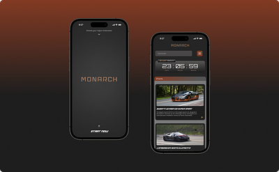 Monarch Racers Platform concept graphic design mobileapp needforspeed ui uidesign