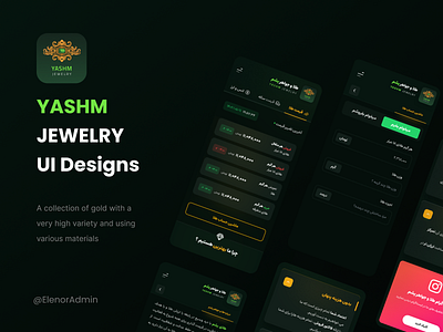 Yashm Jewelry Ui Design dark dark design design gold gold price jewelry mobile design price list ui ui design ux web design yashm