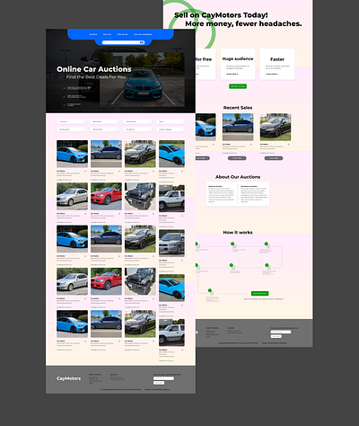 Car Auctions Website graphic design ui