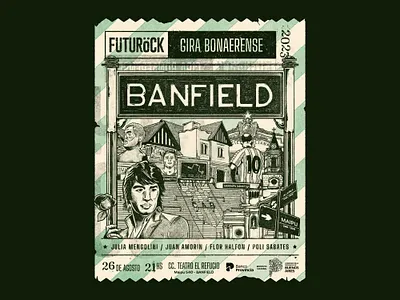 Futurock Gira Bonaerense 2023 | Banfield argentina banfield buenos aires digital art grunge illustration photoshop poster provincia sandro station texture train train station vintage