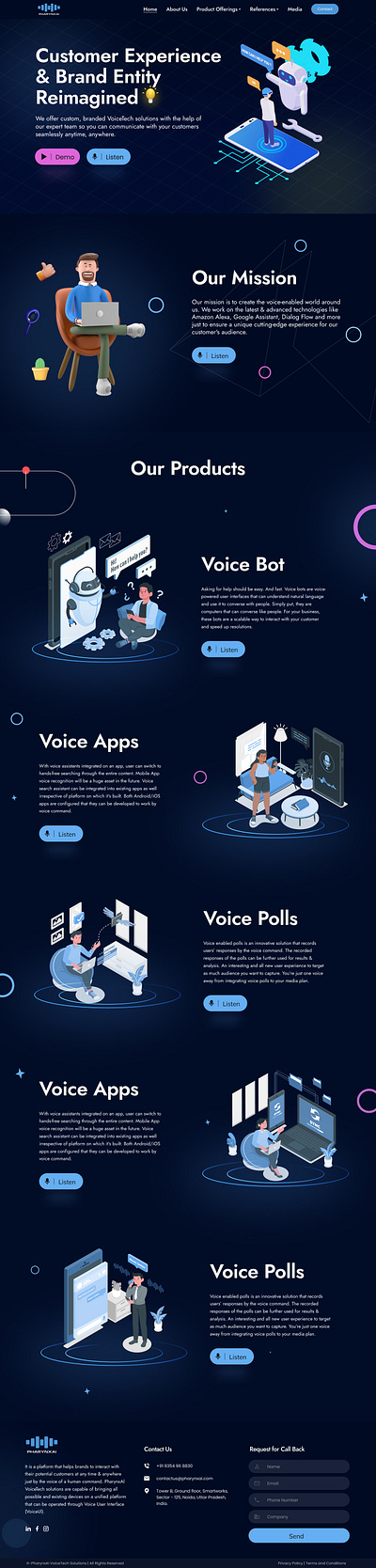 Voice App Website 3d animation logo motion graphics ui