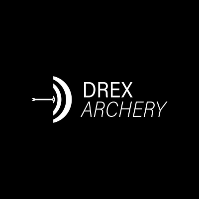 DREX ARCHERY adobe illustrator adobe photoshop archery black branding clean d design geometric graphic design illustration logo minimal negative space vector white