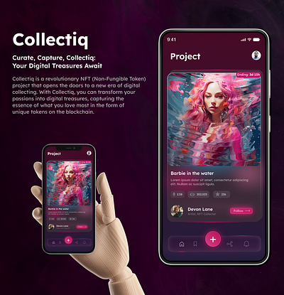 Collectiq NFT Mobil App design figma mobil app nft ui ui ux