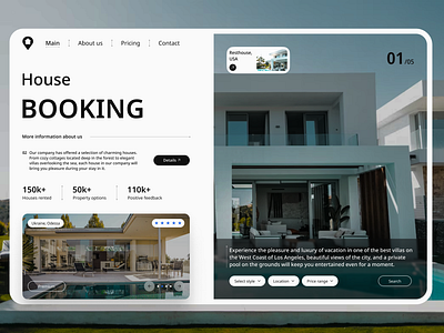 House Booking | Concept shot booking booking platform concept design figma house landing page rent shot ui ux villa web