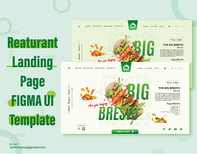 Rasturant Landing Page Design With Figma animation branding design graphic design illustration logo typography ui ux vector