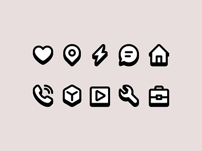 Shadow icons design heart home icon icons illustration lightning logo message minimal minimalism minimalist phone pin vector