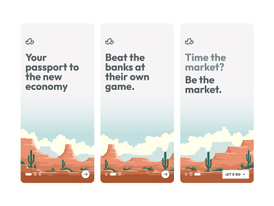 Onboarding app branding cactus cowboy desert design illustration landscape marketing mobile onboarding tutorial ui ux