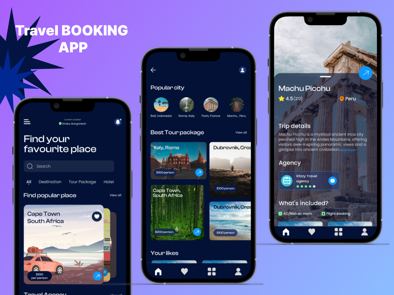 Travel App UI Design app design app ui apple app ui booking app branding design graphic design illustration ios app mobile app mobile app ui travel app ui ui design user interface ux ux design