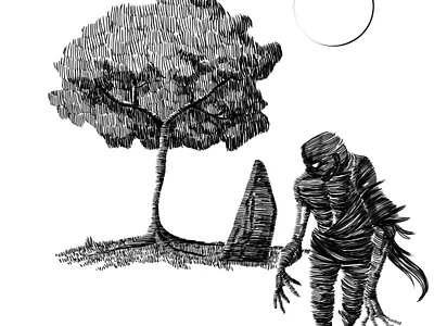 Zombie art black and white blackandwhite bnw creature dark dark art digital illustration lineart monochrome monster undead zombie