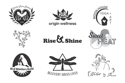 Logo Examples branding design designer for hire graphic design illustration logo typography vector