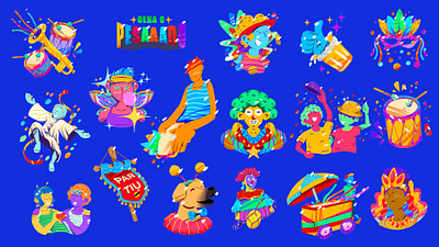 GoDaddy Studio Sticker Pack brazil brazilian carnival christ colorful dance dog godaddy happy pack retro rio sticker texture