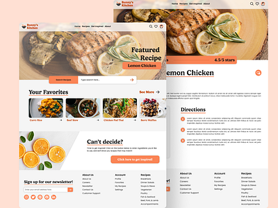 Bunny's Kitchen - Recipe Website cooking portfolio project recipe responsive website student ui ux website